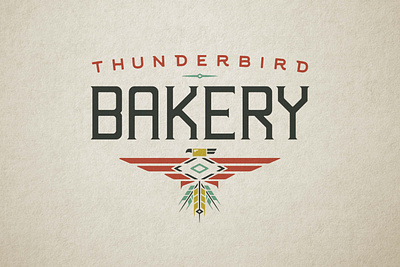 Thunderbird Bakery Logo bakery logo birdlogo branding identity local logo rustic small business thunderbird vintage