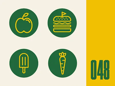Everyday - 048 apple burger carrot ice cream icons