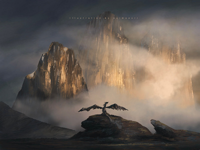 Dragon everywhere artwork background concept concept art dragon illustration landscape mountain nature procreate