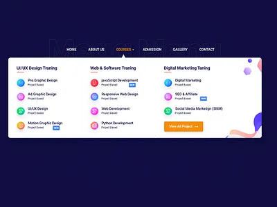 mega menu design creative design gradients icon illustration logo menu menu design ui ux web