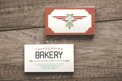 Thunderbird Bakery Business Cards bird branding business cards graphic design identity logo marketing