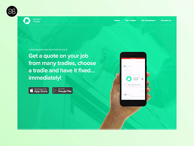 Pocket Tradie animation app design ui design ux design website design