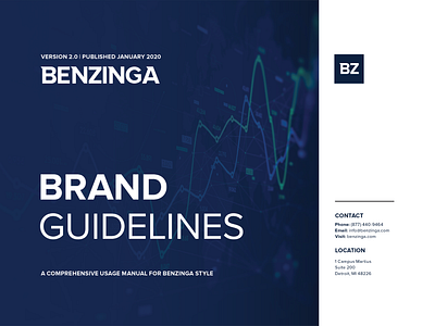 Brand Guidelines Benzinga advertisement brand brand design brand identity branding design graphic design illustration logo logo design logotype print design typography