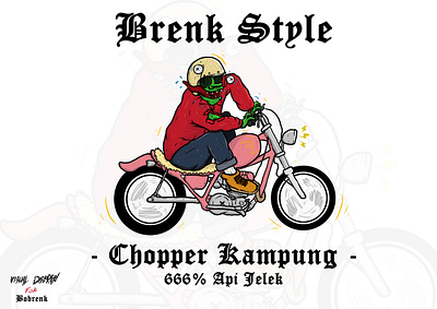 Brenk Style Motocyclops character drawing illustration monster sketch skull