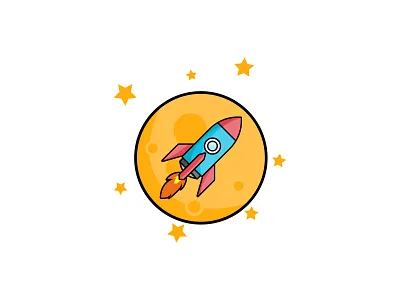 rocket art colorful flatdesign icon illustration illustrator minimalist portrait vector vexel work