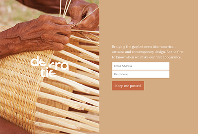 DeTierra Landing Page ecommerce organic website