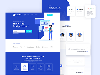 Creative web agency application ui branding business clean creative creative design homepage illustration landing page minimal minimalist modern typography ui userinterface ux vector web webapp website