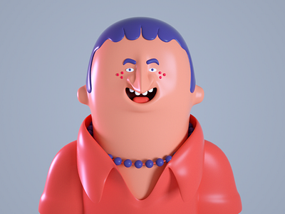 smile 3d 3d model c4d cartoon character doodle illustration render