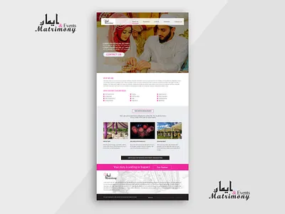 Emaan Matrimony matrimony event management adobe photoshop home page design landing page website design
