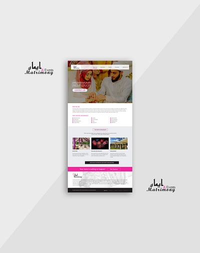 Emaan Matrimony matrimony event management adobe photoshop home page design landing page website design