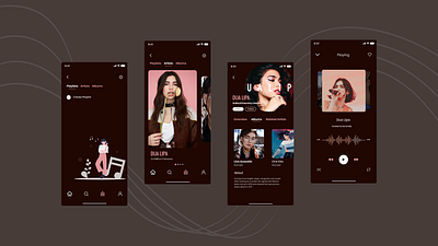 Music App_UI app icon app ui artist design dua lipa icon illustration minimal mobile music app music app ui music player music streaming typography ui uidesign uiux vector