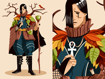 Gothbert Greenleaf case study character character design concept art design fantasy goth illustration shaman