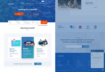 Housing Hub Website Proposal hompage landing page landing page design webdesign website website concept
