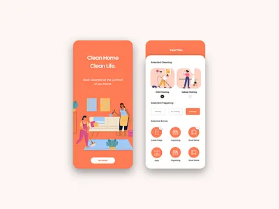 Home Cleaning Service adobe xd android app development flutter development ios development react native