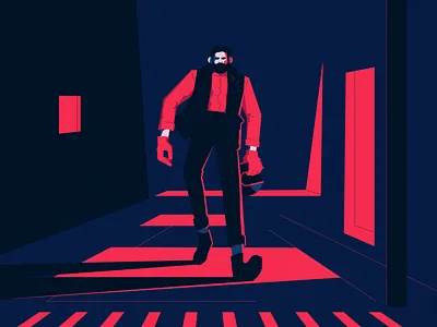 nightcrawler 2d biker character city design environment flat graphic graphicdesign illustration illustrator lights night vector