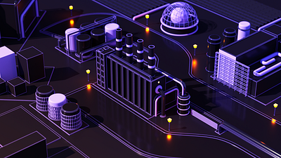 Factory 3d art black cinema4d design factory gradient illustration