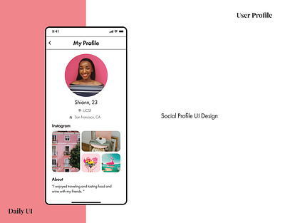 Daily UI #006 user profile dailyui ui