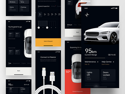 Polestar - Companion App Redesign app auto automotive car checkup clean companion dash dashboard diagnostics interface maintenance minimal minimalist monitor polestar service stats