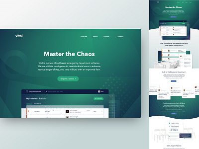 Vital — Website Homepage algorithm branding colour emergency room healthcare hospitals layout machine learning medical app ui ux website
