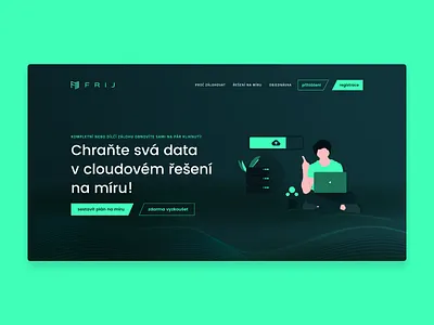 Frij - Early Exploration backup branding cloud dark data design logo typography ui ux web webdesign website