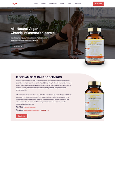 Suppliment website design clean medical simple suppliment