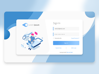 Web Login Design design illustration login page screen sign in typography ui ux web