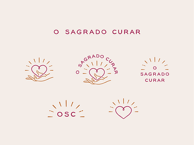 O Sagrado Curar - Logo variations branding custom type hand hand drawn healing heart illustration lettering logo mystical sans serif