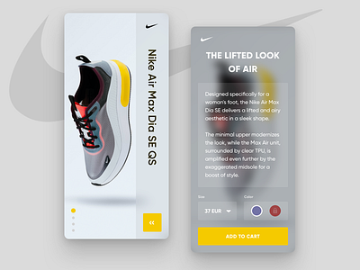 👟Nike Sneakers UI App Concept app app design app ui design ecommerce ecommerce design ios ios app design minimal app minimal app design mobile app nike nike app nike sneakers shoe design sneakers ui uiuxdesign uxdesign