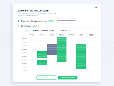 Calendar Component booking calendar design education minimal redesign schedule ui web webdesign