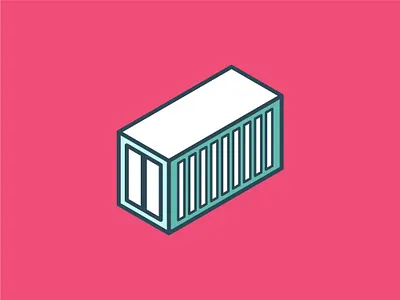 Isometric Container Icon building design flat graphic graphic design illustration isometric isometric design ui vector