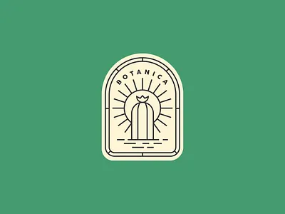 Botanica badge cactus icon logo mark nature plant plants sun