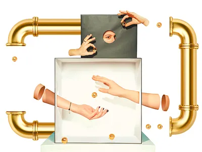 Visualizing money: Medium Article Collage abstract art card collage cover design digital poster print zajno