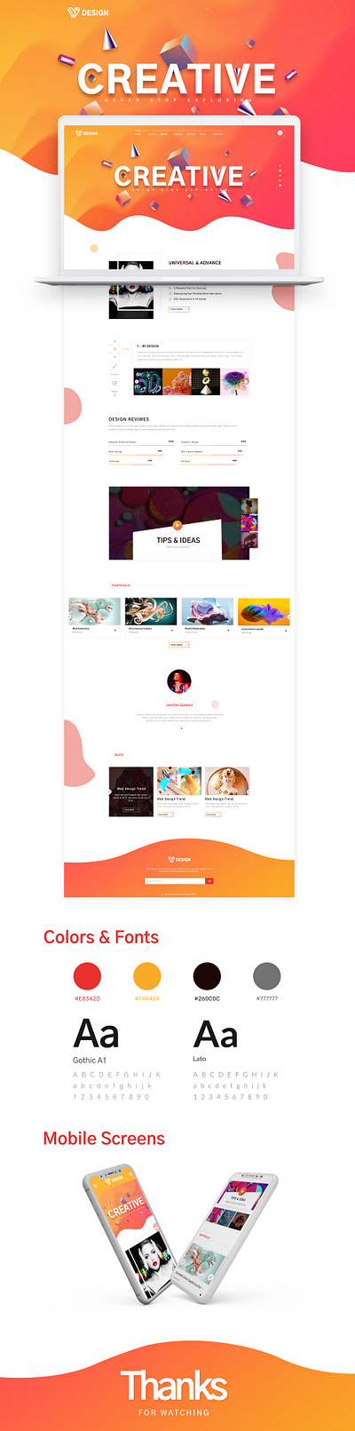 V Design - Landing Page branding creative design illustration landingpage ui ux vector website