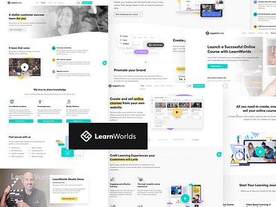 learnworlds e-learning SaaS website branding course courses e learning education educational elearning illustration knowledge landing page learn learning platform lessons marketing website online online course online school platform web design website