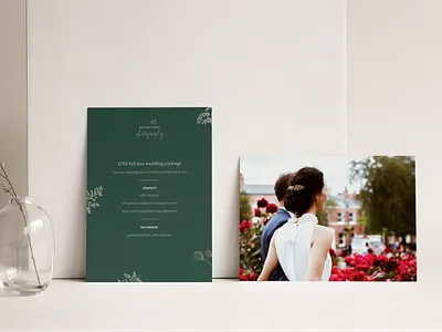 MP Photography Visual Identity & Flyer Design brand design brand identity feminine feminine design feminine logo floral flyer design flyer designs graphic design illustration procreate romantic wedding wedding card