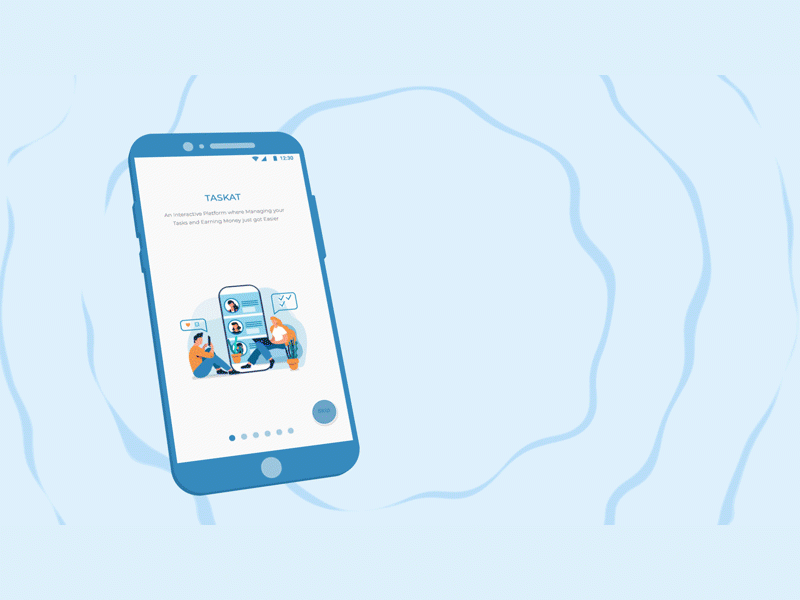 Explanation TASKAT App animation app illustration logo animation mobile app mobile app design mobile application mobile application development motion design presentation presentation design ui ux vector