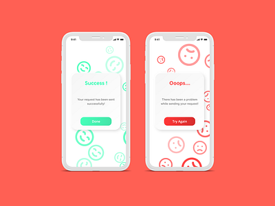 Flash message design app challenge clay clean daily error green ios iphone message neumorphism red success ui