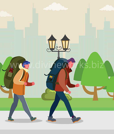 Tourist Couple Vector Illustration adobe illustrator couple vector graphic design illustration tourism vector vector art vector graphic vector illustration