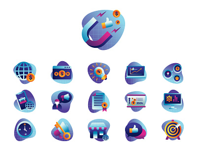 Online Marketing Icons design dribbble flaticon freepik icon icon bundle illustration ui ux vector