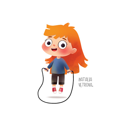 Skipping rope cartoon illustration characterdesign childrenbook childrenillustration illustration
