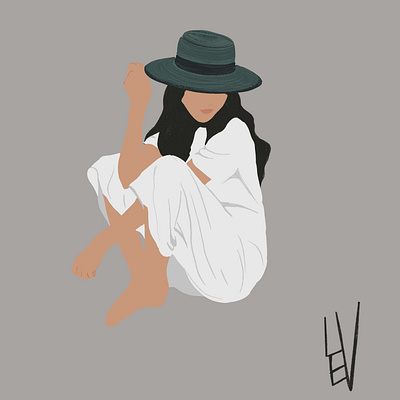 girl with a hat art artist artwork branding design illustration logo