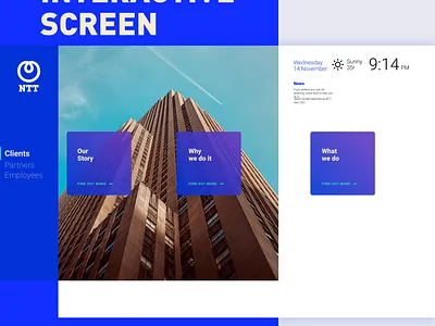 NTT - Corporate interactive screens clean graphicdesign interaction design interface japanese ntt screen square ui uidesign userinterface ux uxdesign webdesign