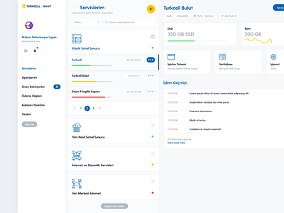 Turkcell Bulut product design ui ux web design