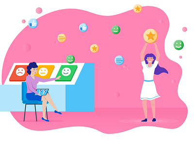 constructive feedback adobe banner design constructive feedback flat illustration guide icon illustrator jotform pink