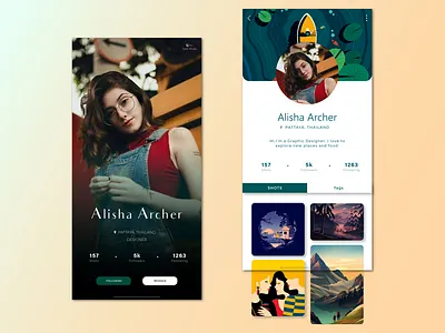 User Profile Page 006 app blog bright color dailyui design designer graphic icon illustration logo minimal social media ui ux vector