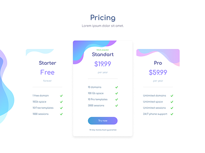 Cyberwave price WIP clean cyan cyber pink price pricing pricing table violet wave web web design