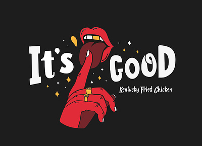 KFC its fingerlikin good hand heymikel illustration its fingerlikin good kfc lettering miguel sousa mouth tongue