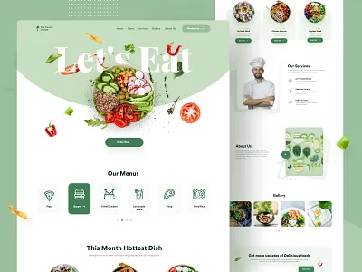 Restaurent Landing Page app clean designmind food food app food design illustration interface landing page minimal nazmul product product design restaurant ui uigeek uiux ux web website