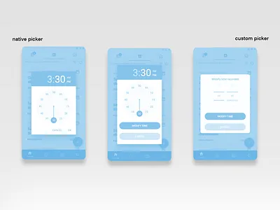 native picker vs custom picker | android blue creative dashboard design illustration minimal