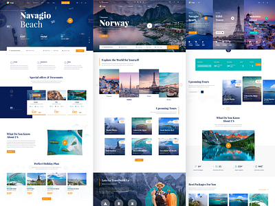 Viaje -Three Home Page Exploration agency design designer header homepage landing trand travel travel app traveling typography uidesign uiux user experience userinterface web webdesign website